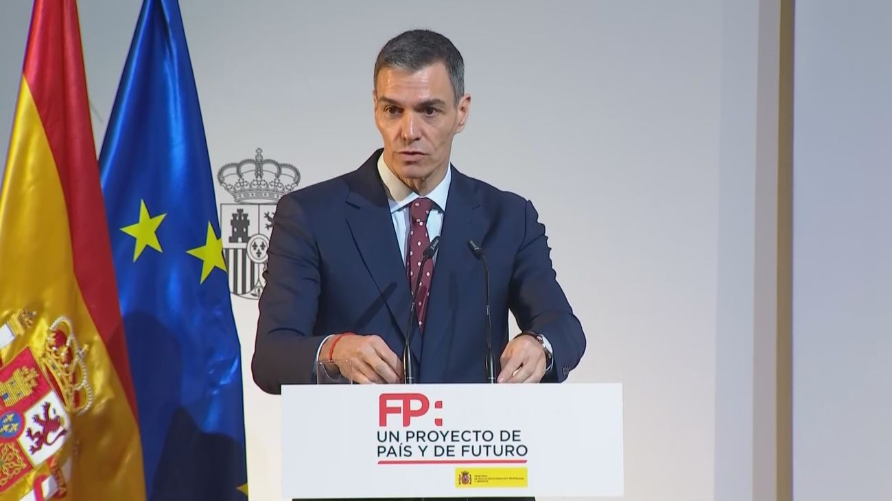 Sánchez anuncia un decreto para "poner límites" a la apertura de centros privados de FP y evitar "chiringuitos"