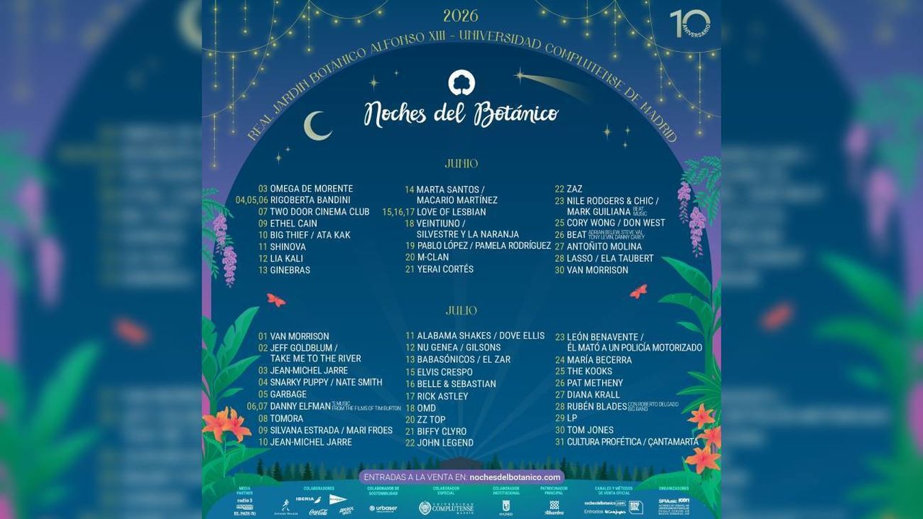 John Legend, The Kooks y María Becerra cierran el cartel de la décima edición de Noches del Botánico