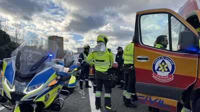 Herido grave un motorista en un accidente registrado en la M-11, en Hortaleza