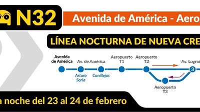 Un nuevo 'búho', el N32, conectará desde esta noche Barajas con Avenida de América