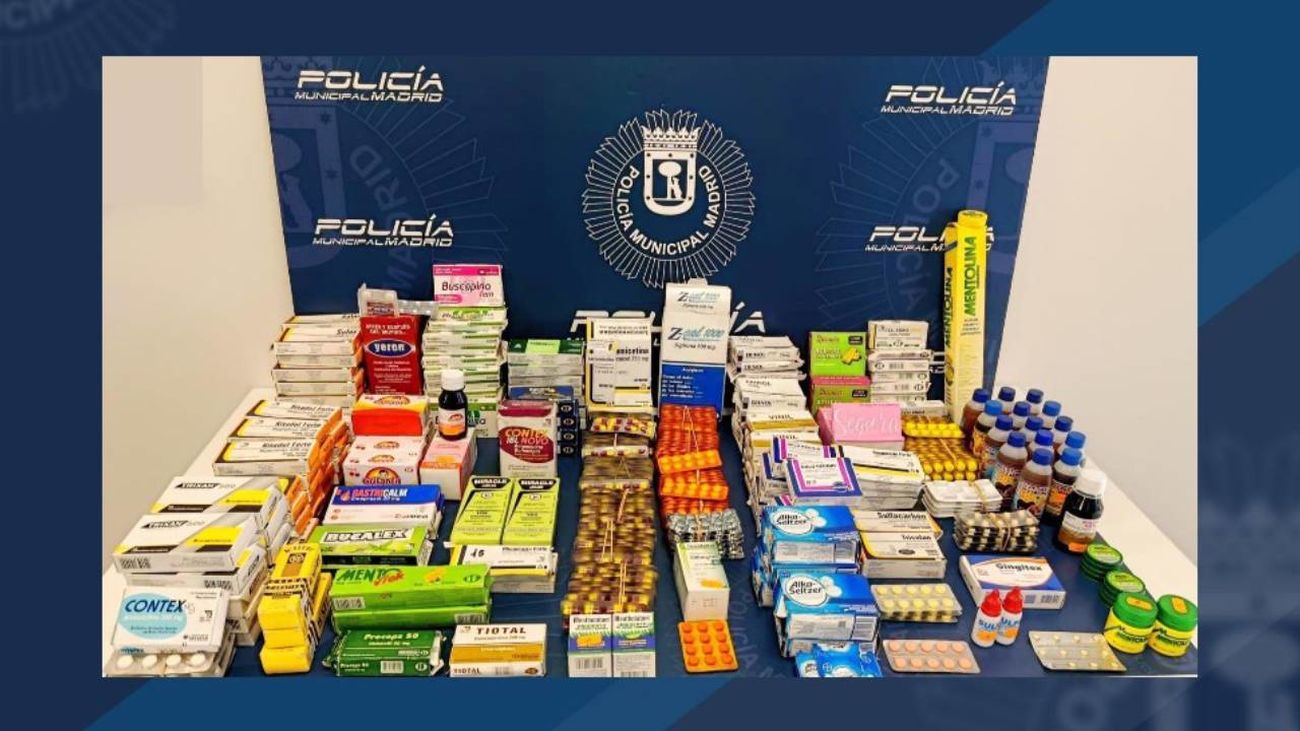 Medicamentos ilegales incautados en una carnicería de Puente de Vallecas