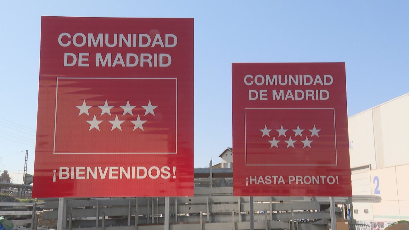 Así son las nuevas señales de bienvenida a la Comunidad de Madrid por carretera