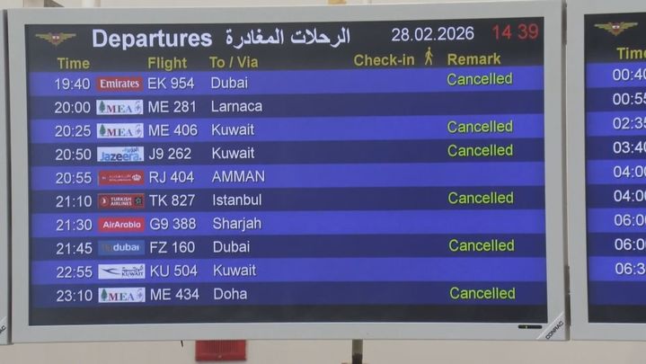 Miles de vuelos cancelados por el cierre del espacio aéreo en Oriente Medio tras los ataques en la zona