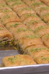El baklava de pistacho, una joya de la repostería siria