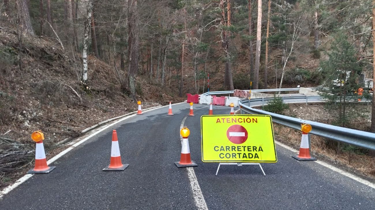 Corte de la M-604 entre Rascafría y Cotos