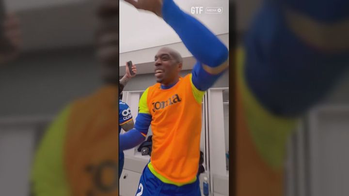 La venganza de Nyom celebrada en el vestuario del Getafe