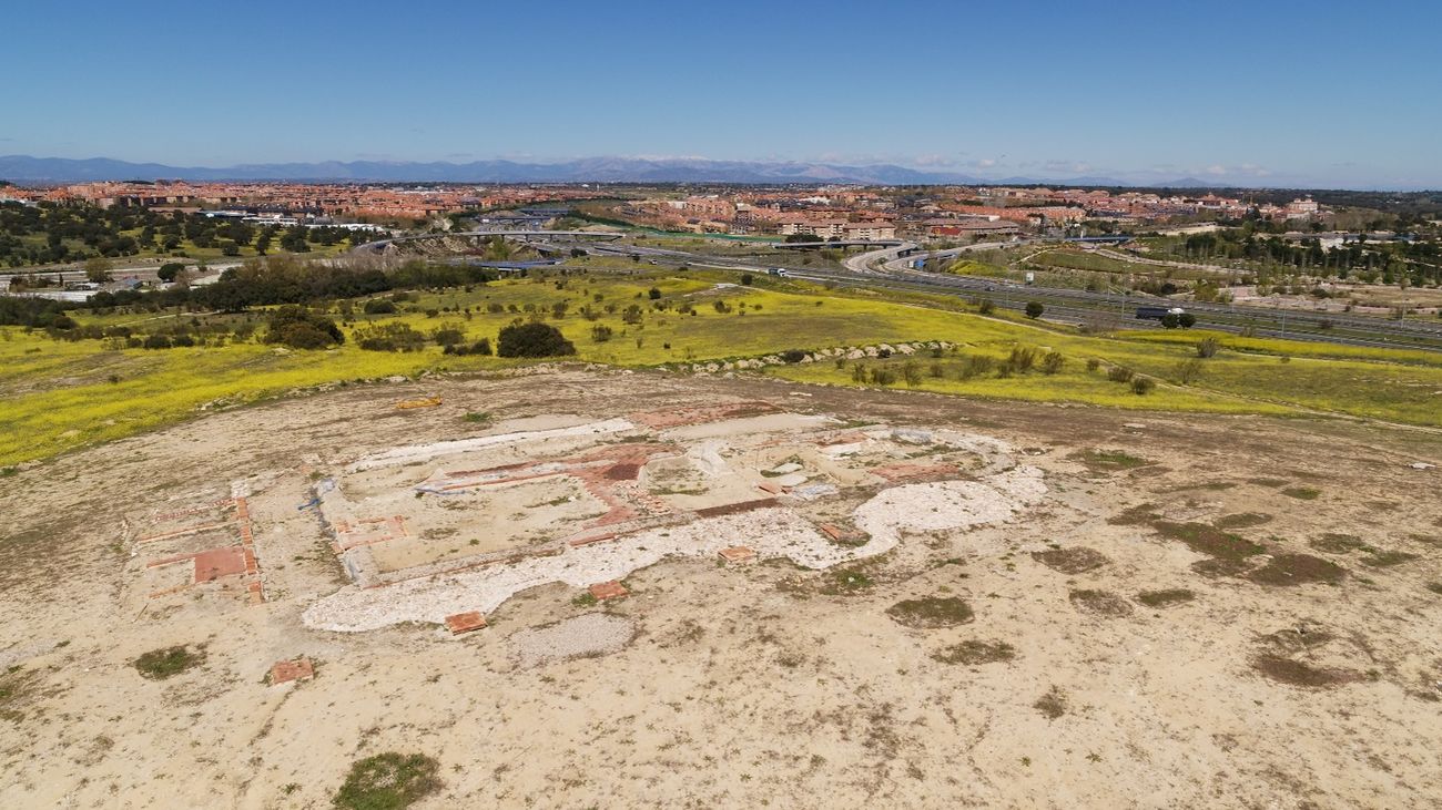 Vista del yacimiento arqueológico de San Babilés, en Boadilla del Monte