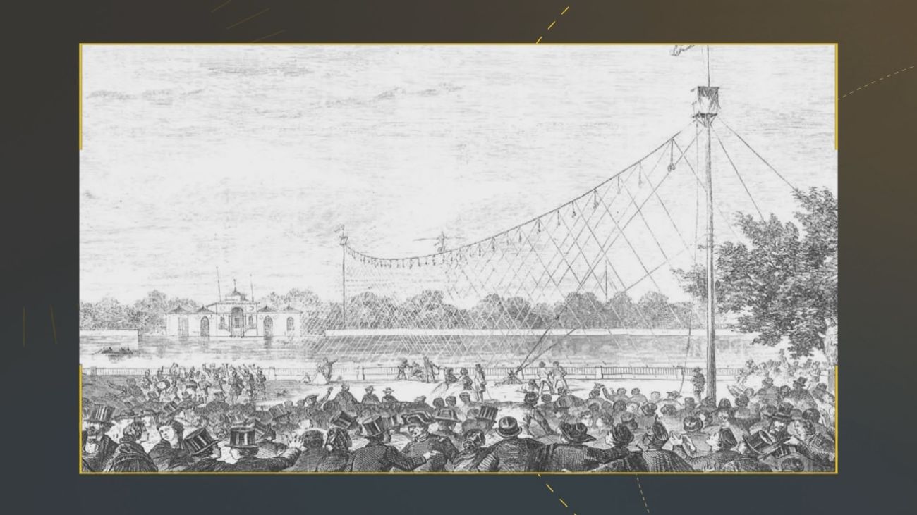 El día que un funambulista cruzó el estanque del Retiro