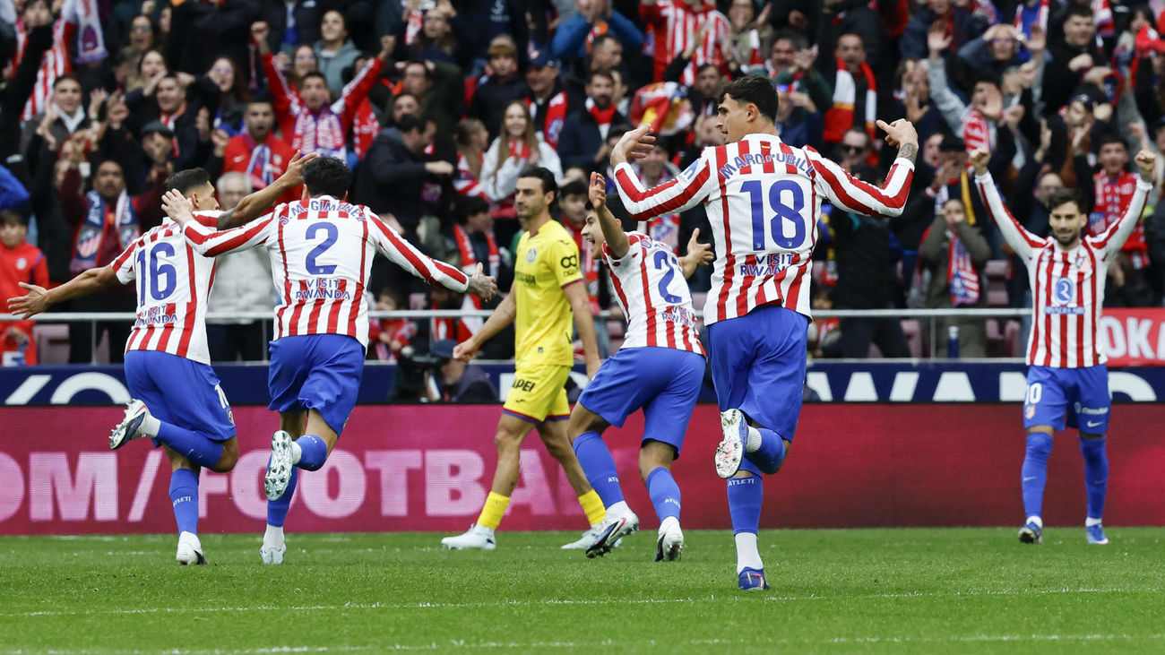 Nahuel Molina celebra su gol al Getafe