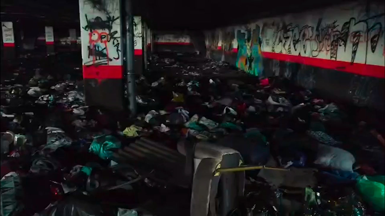 Incendio en un parking abandonado en Vallecas