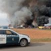 Incendio en una nave de plásticos en La Bañeza