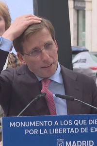 Una paloma 'atenta' contra el alcalde Almeida en plena inauguración en la calle Juan Bravo