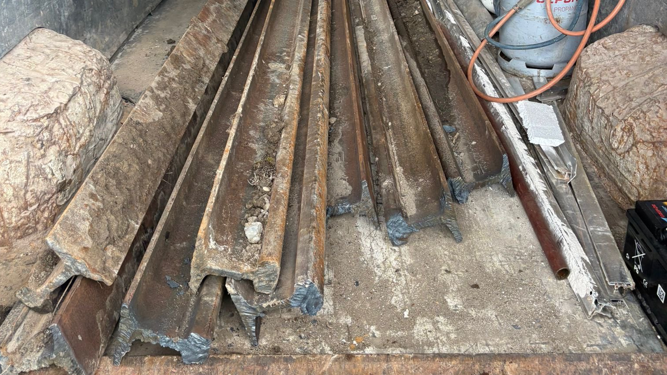 Vías de tren robadas e intervenidas por policías locales de Valdemoro