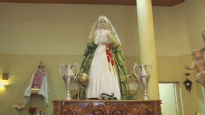 El Santísimo Cristo del Pozo y Nuestra Señora de los Dolores, listos para procesionar el Viernes de Dolores