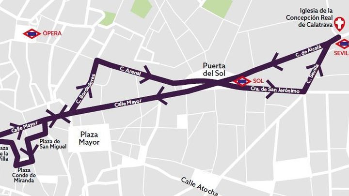 Recorrido Sábado Procesión de La Soledad y el Desamparo / Ayuntamiento de Madrid