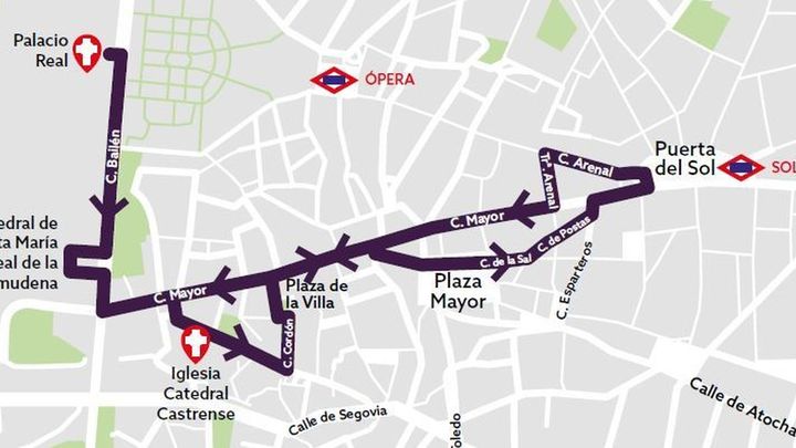 Recorrido Viernes Santo de la Procesión del Cristo de los Alabarderos / Ayuntamiento de Madrid