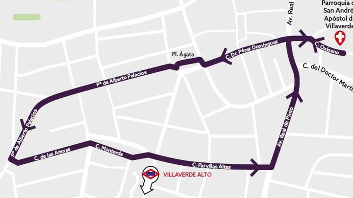 Recorrido Jueves Santo procesión de Jesús Nazareno y Santísima Virge de la Soledad / Ayuntamiento de Madrid