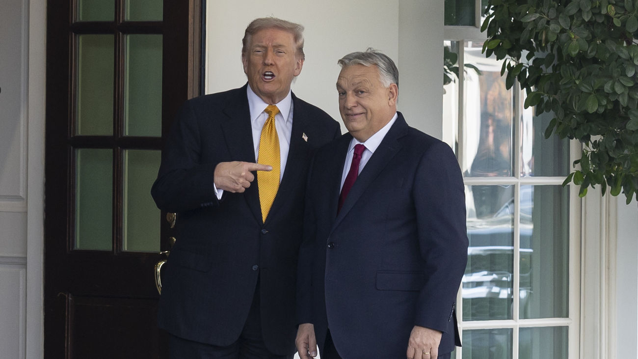 El presidente norteamericano, Donald Trump con el primer ministro húngaro, Viktor Orbán