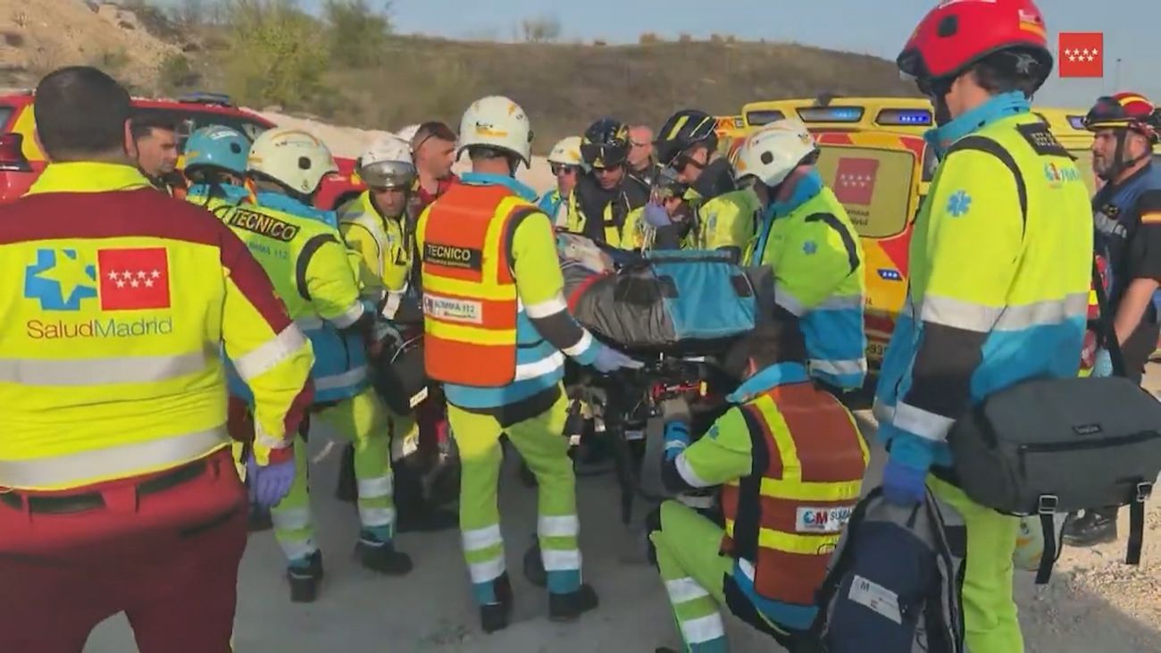 Herido de gravedad un trabajador de 34 años tras quedar atrapado bajo una apisonadora en Vicálvaro