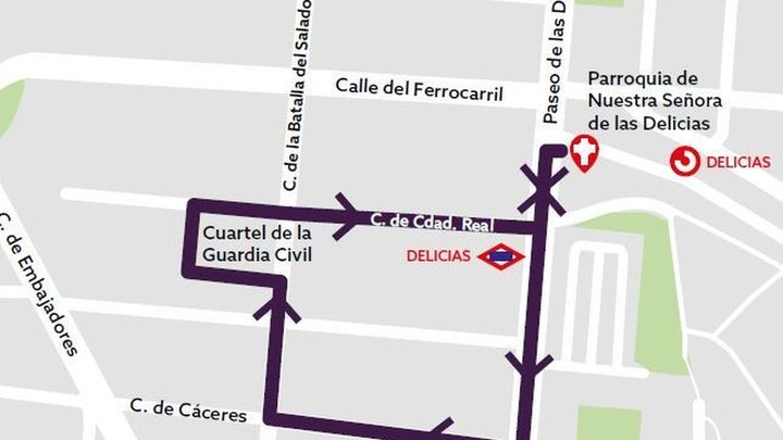 Recorrido procesión del Lunes Santo de Las Siete Palabras / Ayuntamiento de Madrid