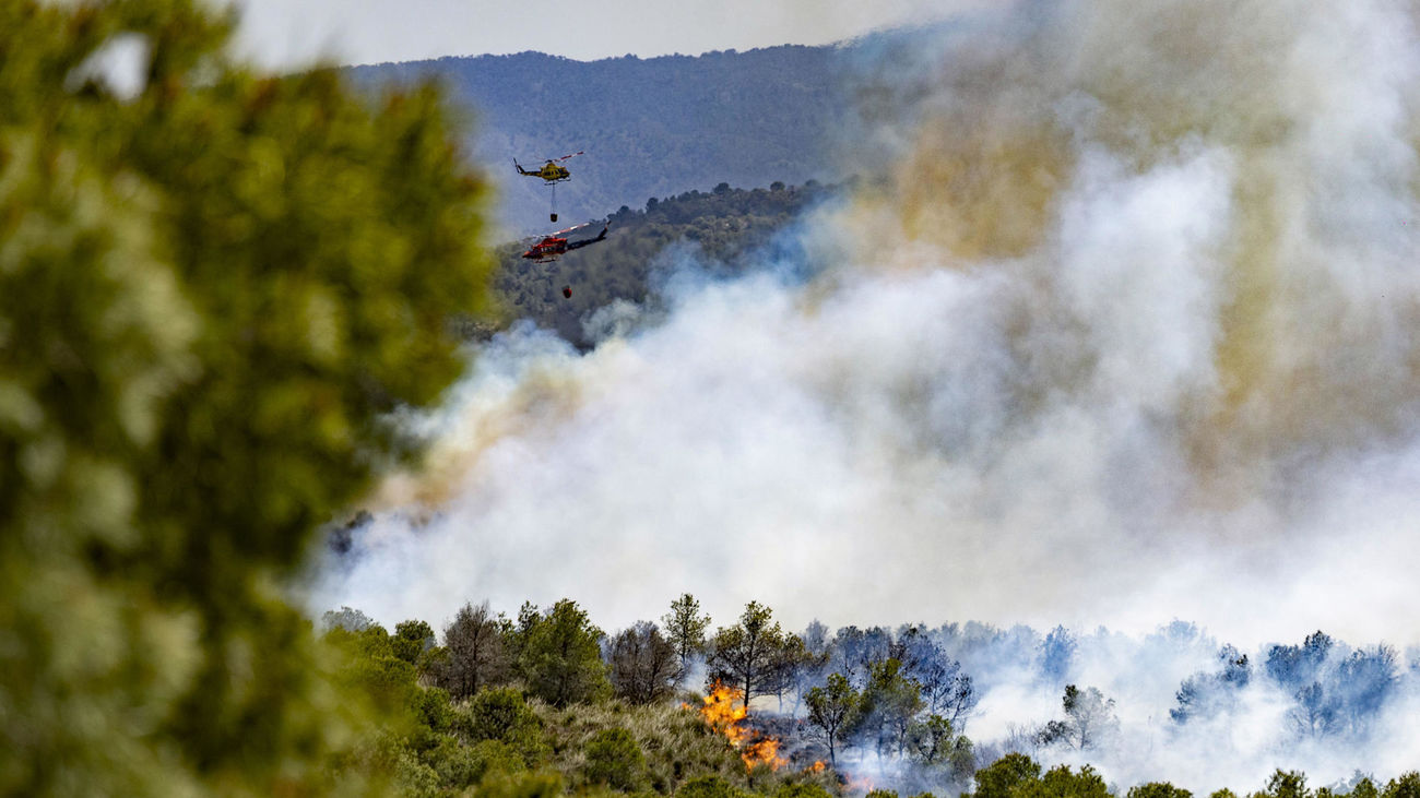 Incendio forestal en el parque natural de Sierra Espuña, Murcia