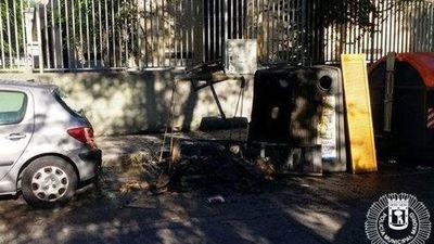 Un detenido tras un nuevo caso de quema de contenedores en el centro de Madrid