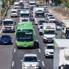 Tráfico denso en una carretera de Madrid