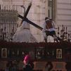 Estación de penitencia del Cristo de las Tres Caídas en la Catedral de la Almudena
