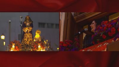 Diana Navarro emociona con una saeta a Jesús de Medinaceli desde un balcón de Lhardy