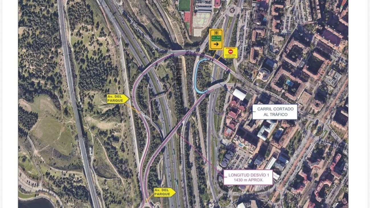 Los trabajos de rehabilitación del puente de acceso desde la M-607 comienzan el lunes con cortes parciales
