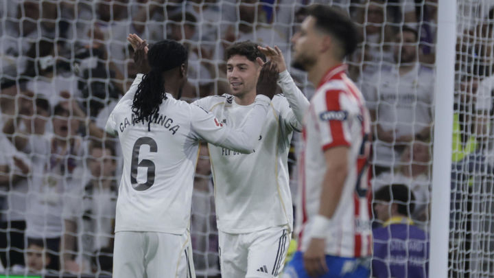 Camavinga y Fede Valverde celebran el gol ante el Girona / DEPORTES