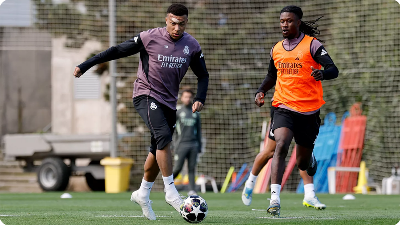 Mbappé regresa a los entrenamientos con un apósito en la ceja