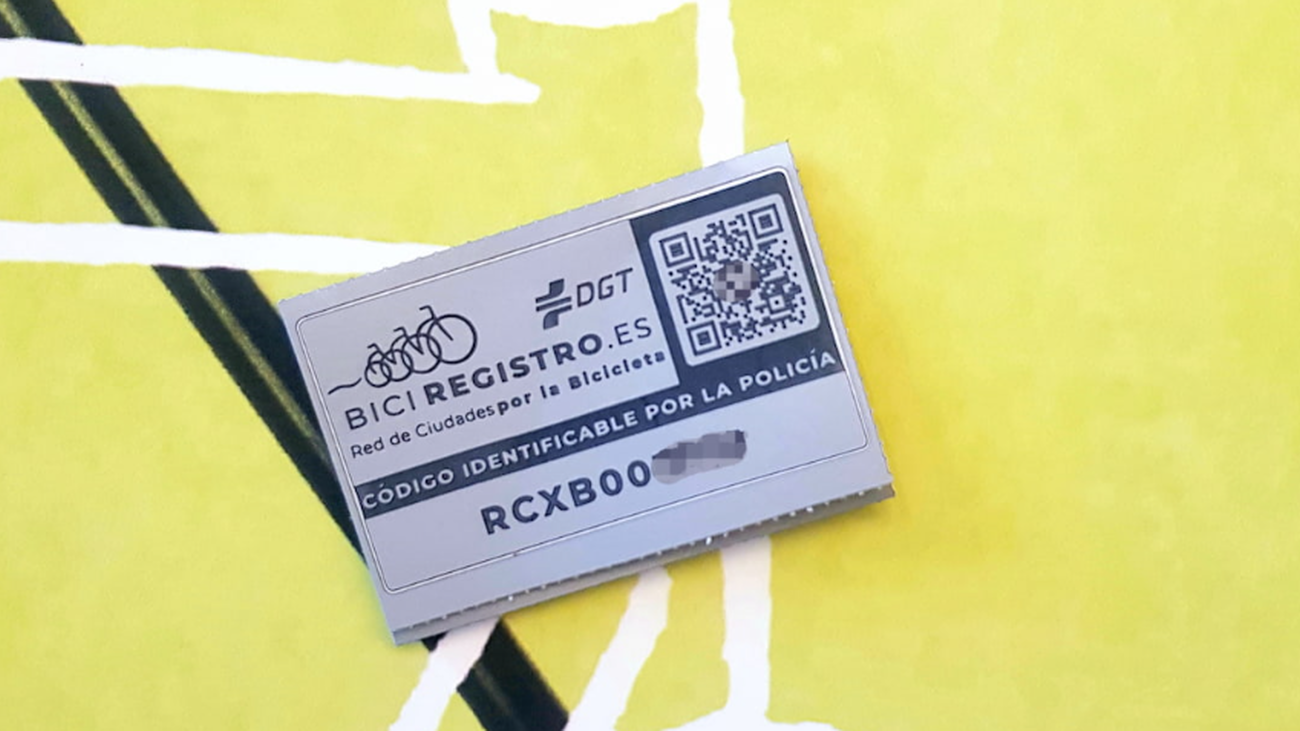 Tarjeta del registro nacional de bicicletas