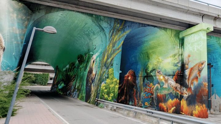 Arte urbano para recuperar los arcos bajo la A-6 en Torrelodones