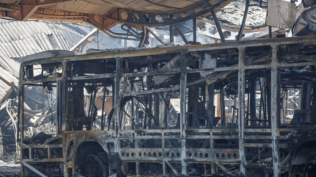 Incendio en las cocheras de autobuses de Burgos