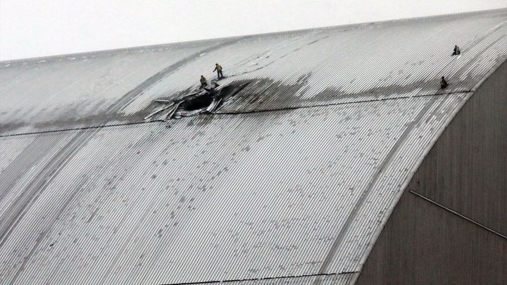 Impacto de un dron ruso en el sarcófago de Chernóbil / EUROPA PRESS