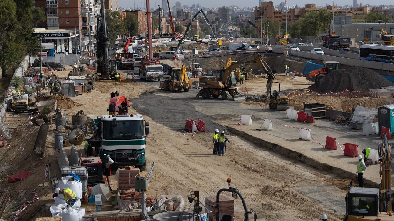 Obras del soterramiento del Paseo de Extremadura