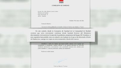 La Comunidad de Madrid reclama a Sanidad confirmar si más españoles estuvieron en contacto con personas del crucero del hantavirus