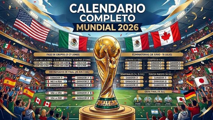 El calendario con los 104 partidos