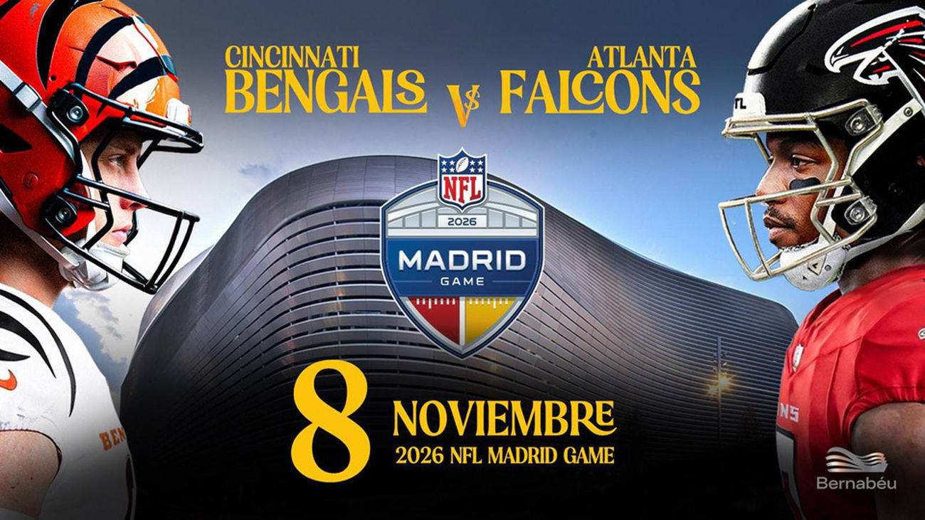 Bengals, rivales de los Falcons en el partido de la NFL en Madrid el 8 de noviembre