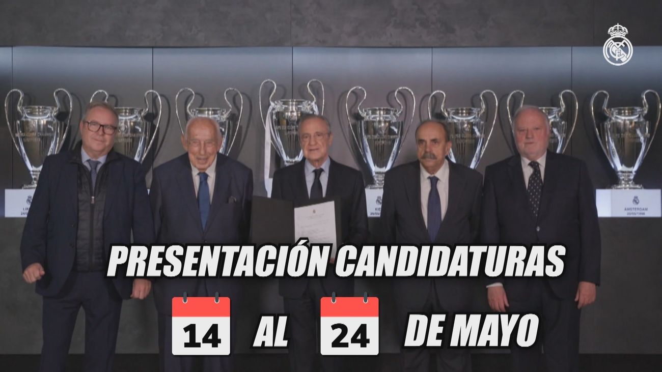 Las candidaturas a las elecciones del Real Madrid se podrán presentar hasta el 234de mayo