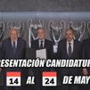 Las candidaturas a las elecciones del Real Madrid se podrán presentar hasta el 234de mayo