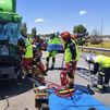 Dos heridos leves tras chocar una furgoneta y un camión en San Fernando de Henares