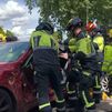 Ocho personas heridas en un aparatoso accidente de tráfico en la calle Alcalá