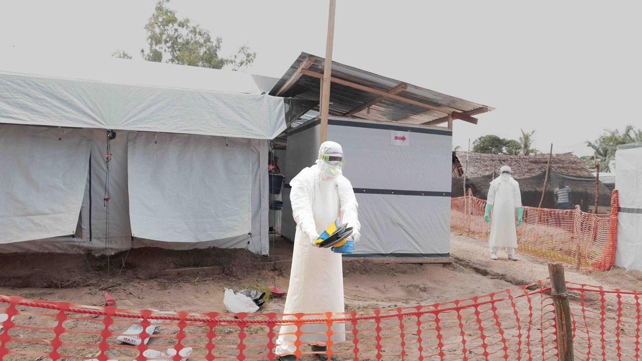Imagen del centro de tratamiento del ébola en Bulape, provincia de Kasaï, República Democrática del Congo,