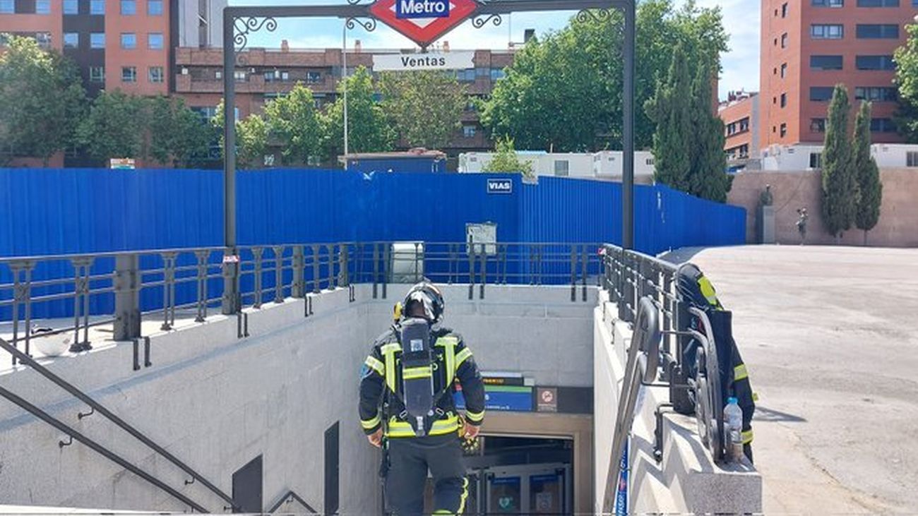 Un escape de gas en las obras del Metro en Ventas obligó a interrumpir la circulación en varias líneas