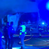Muere el conductor de un camión de basuras en Valdemingómez al volcar e incendiarse