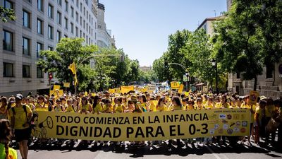 Educadores infantiles de toda España se manifiestan en Madrid para exigir unas "condiciones dignas"