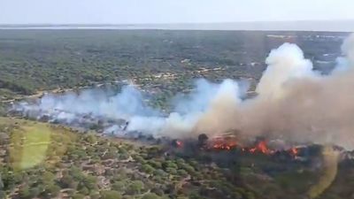 Se incorporan 11 medios aéreos a las labores de extinción del incendio de Doñana