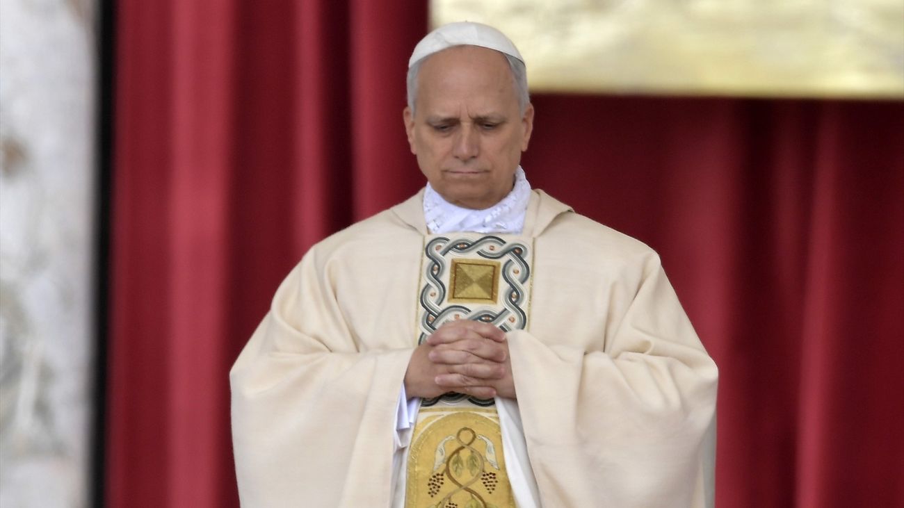 El Papa León XIV durante la misa de inicio de su Pontificado